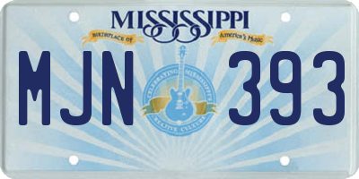 MS license plate MJN393