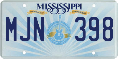MS license plate MJN398