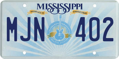 MS license plate MJN402