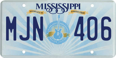 MS license plate MJN406
