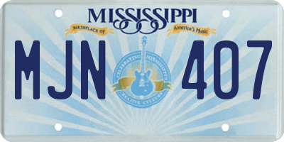MS license plate MJN407