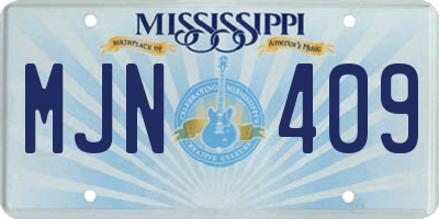 MS license plate MJN409