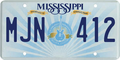 MS license plate MJN412