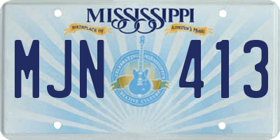 MS license plate MJN413