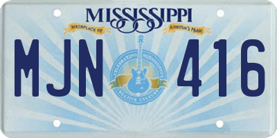 MS license plate MJN416