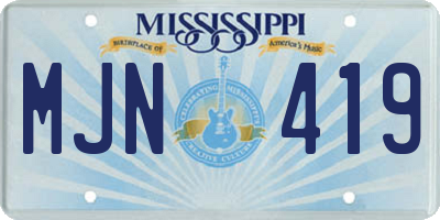 MS license plate MJN419