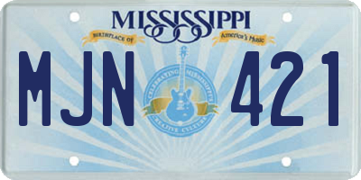 MS license plate MJN421