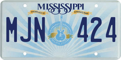 MS license plate MJN424