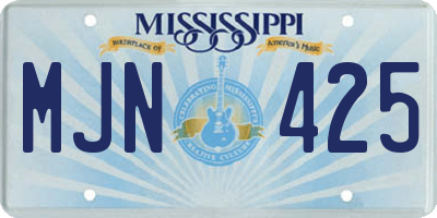 MS license plate MJN425