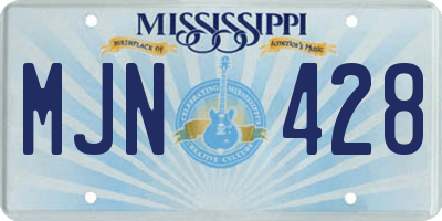 MS license plate MJN428