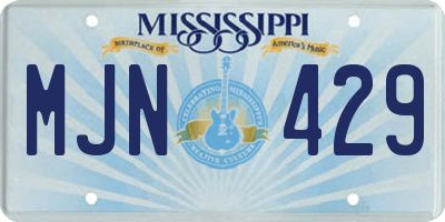 MS license plate MJN429