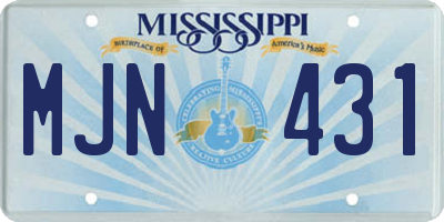 MS license plate MJN431