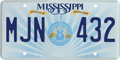MS license plate MJN432