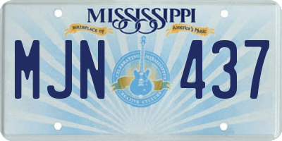 MS license plate MJN437