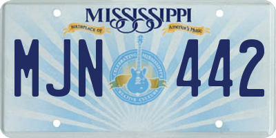 MS license plate MJN442