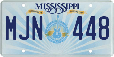 MS license plate MJN448