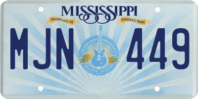 MS license plate MJN449