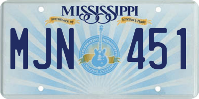 MS license plate MJN451