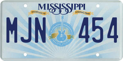 MS license plate MJN454