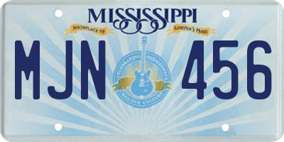 MS license plate MJN456