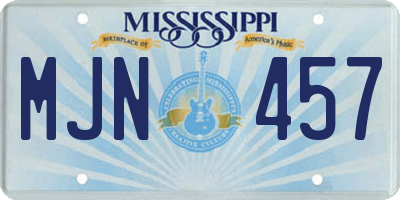 MS license plate MJN457