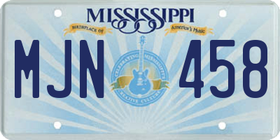 MS license plate MJN458