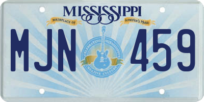 MS license plate MJN459