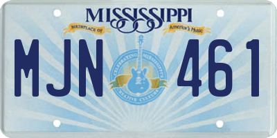 MS license plate MJN461
