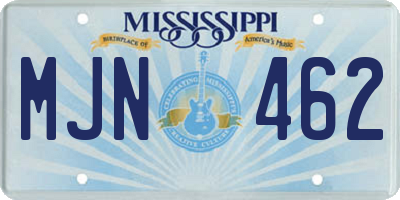 MS license plate MJN462