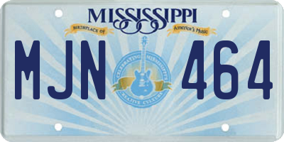 MS license plate MJN464