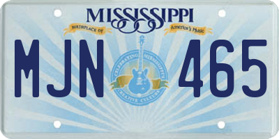 MS license plate MJN465