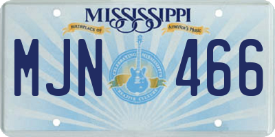 MS license plate MJN466