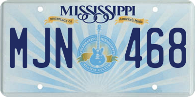 MS license plate MJN468