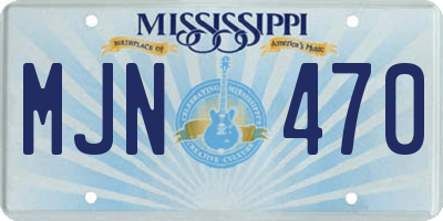 MS license plate MJN470