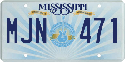 MS license plate MJN471