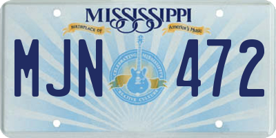 MS license plate MJN472