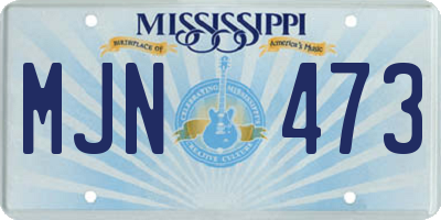 MS license plate MJN473