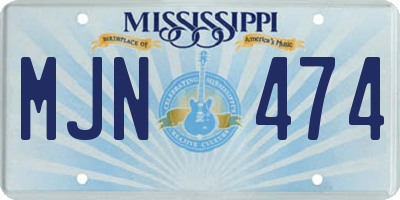 MS license plate MJN474