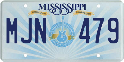 MS license plate MJN479