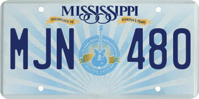 MS license plate MJN480