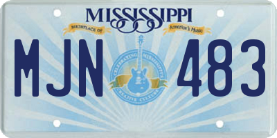 MS license plate MJN483