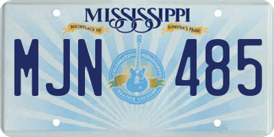 MS license plate MJN485