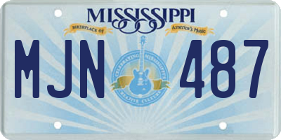 MS license plate MJN487