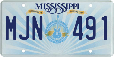 MS license plate MJN491