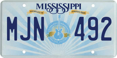 MS license plate MJN492
