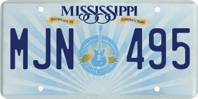 MS license plate MJN495