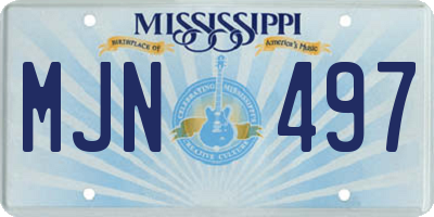 MS license plate MJN497