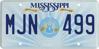MS license plate MJN499