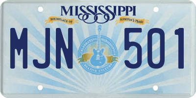 MS license plate MJN501