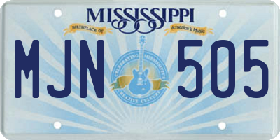 MS license plate MJN505